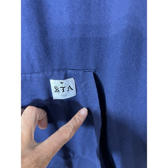 Sharpen The Axe Shirt Long Sleeve Hooded Men’s Large Blue Embroidered - Picture 3 of 10